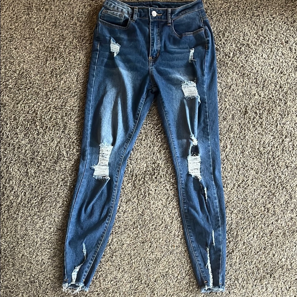 Distressed Blue Women's Jeans
